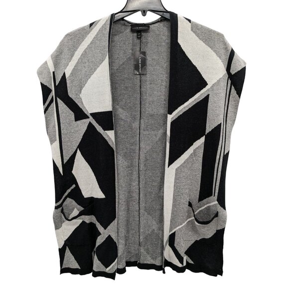 Lane Bryant Knit Cardigan Vest Women Size 14/16 Open Knit Geometric Office Boho - Picture 1 of 8